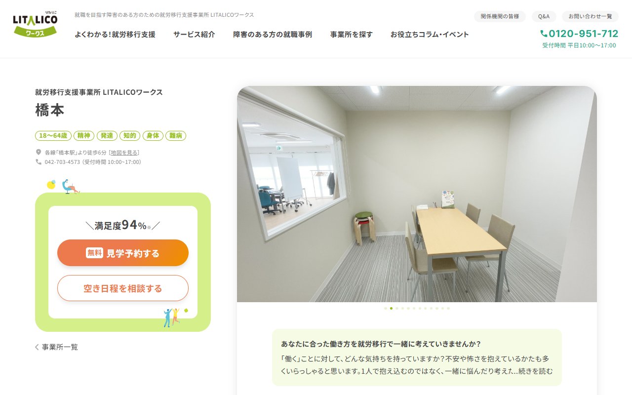 ＬＩＴＡＬＩＣＯワークス橋本の公式サイト